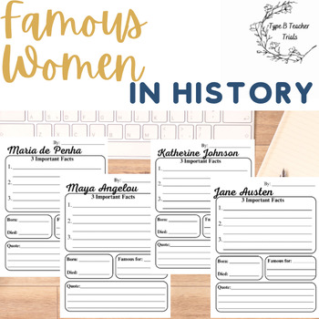 Preview of Famous Women in History