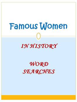 Preview of Famous Women in History Word Searches