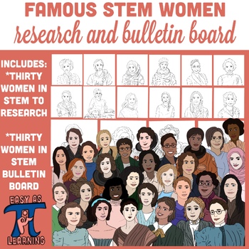 Preview of Famous Women in STEM- Women's History Month- Bulletin Board- Research