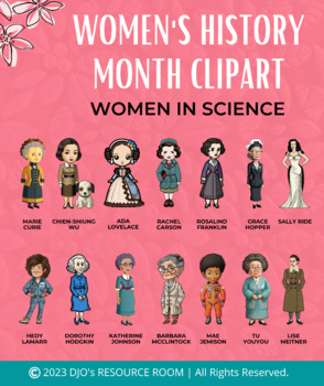Preview of Famous Women in Science | Women's History Month Clipart