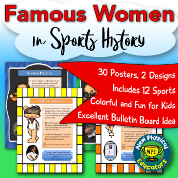 Preview of Famous Women in Sports Biography Posters