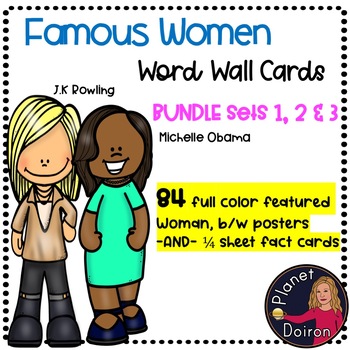 Preview of Famous Women's History Month HUGE BUNDLE (set 1 2 and 3) Word Wall, Biography