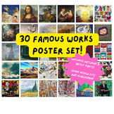 Famous Works Poster Set (30) Art History Design - Art Teac