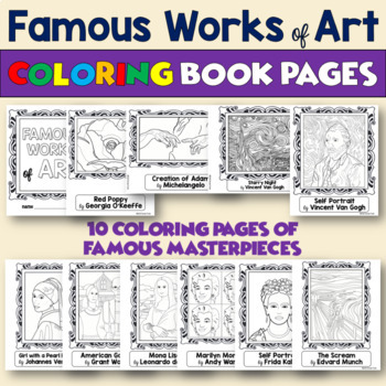 Famous Works of Art Coloring Pages Book by Dovie Funk | TpT