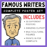 Famous Writers: 30 Classroom Posters