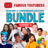 Famous YouTubers Biography and Comprehension Bundle