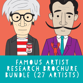 Preview of Famous artist research brochure bundle (27 artists) Distance Learning
