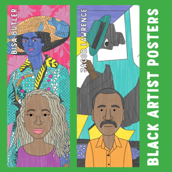 Preview of Famous black artists collaborative coloring posters (Black History Month)