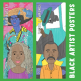 Famous black artists collaborative coloring posters (Black