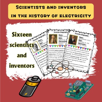Preview of Famous Electrical Scientists & Inventors Biography Printable Cards