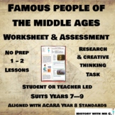 Famous People in the Middle Ages Worksheet - Middle Ages -