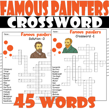 Famous painters Crossword Puzzle All about Famous painters Crossword