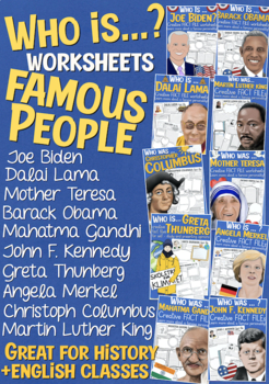 Preview of Famous people from World History - English worksheets (fact files)