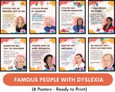 Famous people with dyslexia, posters, quotes, classroom de