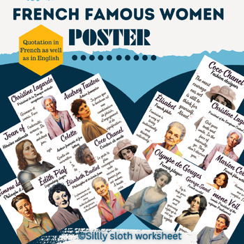 Preview of Famous women in history (french) poster Women's history month