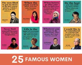 Preview of Famous women in history posters, women's history month, quotes