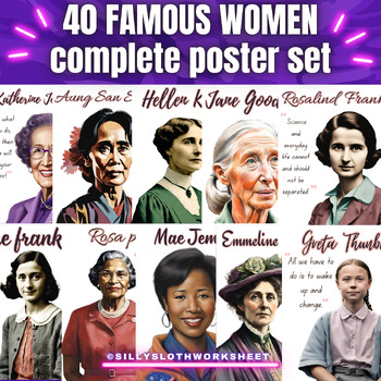 Preview of 40 Famous women personality poster - April bulletin board ideas