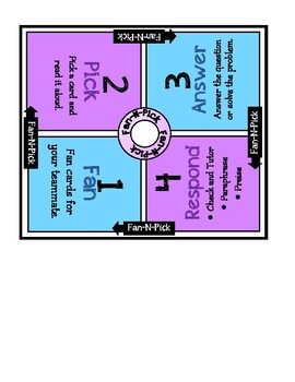Preview of Fan & Pick 4 Person Cooperative Learning Mat