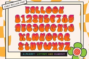 Preview of Fancy Balloon Bubble font letters for teachers Color Font