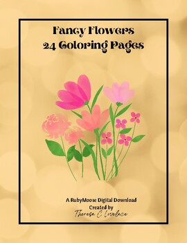Preview of Fancy Flowers 24 Coloring Pages PLUS/Flowers To Color/Beautiful Flowers