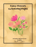 Fancy Flowers 24 Coloring Pages PLUS/Flowers To Color/Beau