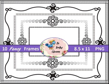 Preview of Borders Borders- Fancy Frames (Digital Borders for Commercial Use)