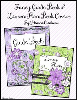 Preview of Fancy Grade Book & Lesson Plan Book Covers