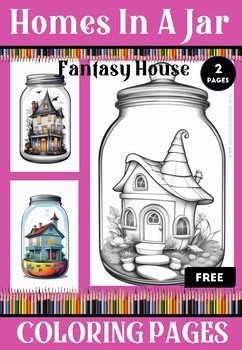 Preview of Fancy House Coloring Pages Free | Homes In a Jar Coloring Sheets