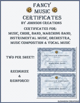 Preview of Fancy Music Certificates