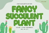 Fancy Succulent Plant Bubble font letters for teachers Color font