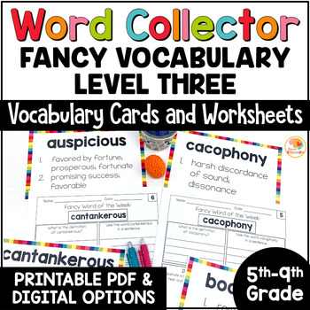 Preview of The Word Collector Vocabulary Activities: Word of the Week for 5th Grade & Up