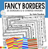 Borders Fancy Black and White and Striped Paper