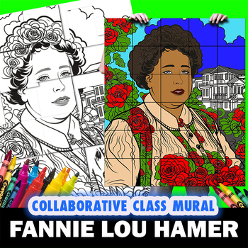 Preview of Fannie Lou Hamer Women's History Month Collaborative Mural Project Lesson