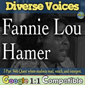 Preview of Fannie Lou Hamer Web Quest Activity | Diverse Voices Project | 3 Part Web Quest