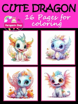 Preview of Fantacy Fantastic Funny Dragon 16 Coloring Pages Mindful Happy Dragon Year