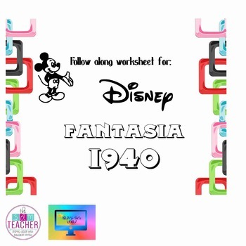 Preview of Fantasia 1940 film follow along sheet- Now includes digital version