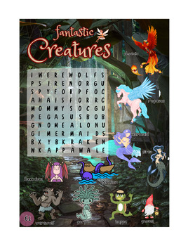 Preview of Fantastic Creatures Word Search Puzzles