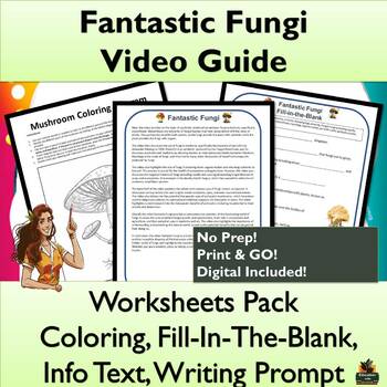 Preview of Fantastic Fungi Worksheet Pack! with Info Text, Short Answer, Coloring, & more!