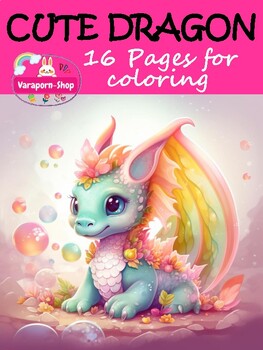 Preview of Fantastic Wonderful Funny Dragon 16 Coloring Pages Mindful Happy Dragon Year