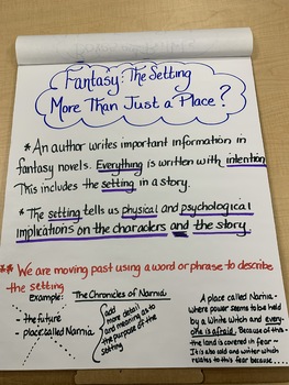 Preview of Fantasy Anchor Chart- Part 2: All About the Setting