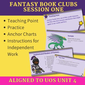 Preview of Fantasy Book Clubs- TC Reader's Workshop Reading Unit 4 Lesson 1