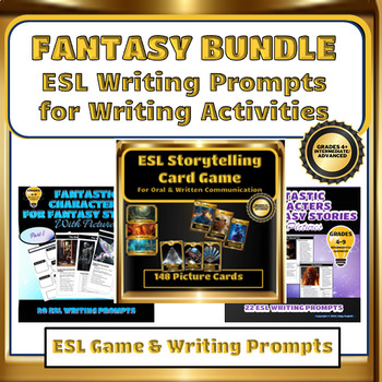 Preview of Fantasy Bundle: ESL Picture Writing Prompts & ESL Game for Writing Activities