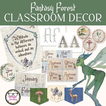 Fantasy Enchanted Forest Classroom Theme Decor Bundle for Middle or High  School