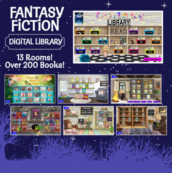 Preview of Fantasy Fiction - Digital Library (13 virtual book rooms) 200+ books