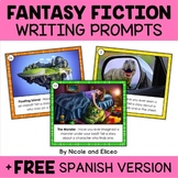 Fantasy Fiction Writing Prompt Task Cards + FREE Spanish