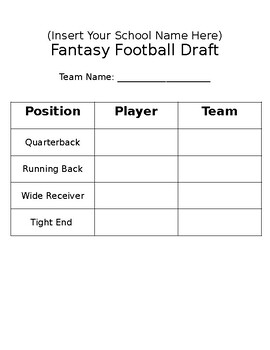 ff draft sheet