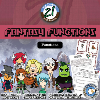 Preview of Fantasy Functions -- Functions & Operations Card Game - Math Project