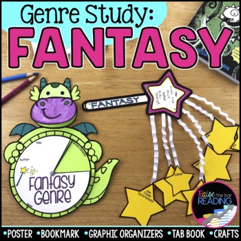 Preview of Fantasy Genre Study, Fantasy Poster, Graphic Organizers, Tab Books, Crafts