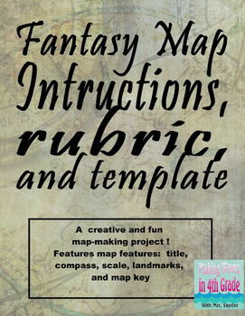 Preview of Fantasy Map Directions & Rubric