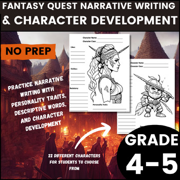 Preview of Fantasy Quest Narrative Descriptive Writing Project Creative 4th-5th